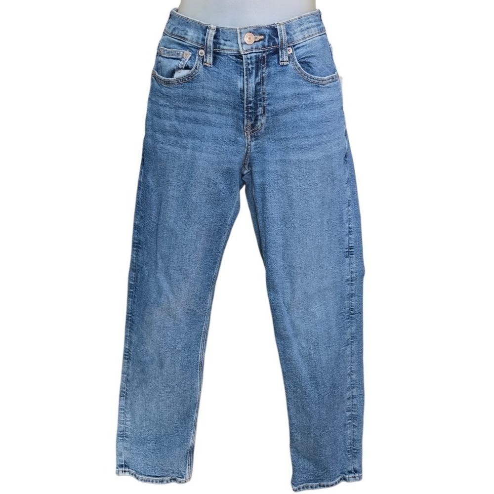 American Eagle Womens 90s Straight Jeans‎ Size 2 Short Blue Stretch Casual